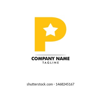 Initial Letter P Star Logo Design