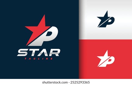 initial letter P star logo