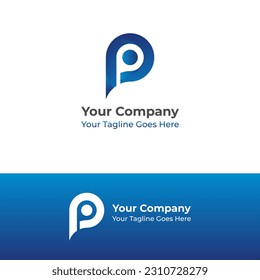 Letra inicial Tecnología logotipo Vector Diseño gráfico en color azul gradiente