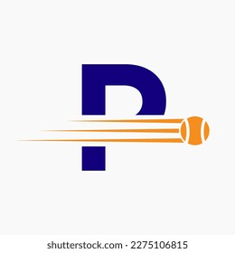 Initial Letter P Tennis Logo. Tennis Sports Logotype Symbol