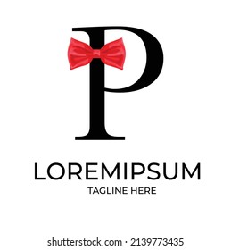 initial letter P tie logo concept