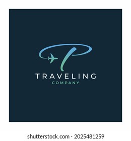 Initial Letter P Travel Logo Design