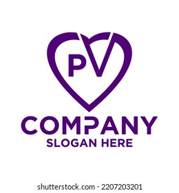 Ursprünglicher Buchstabe p v in Logoform, Vektordesign