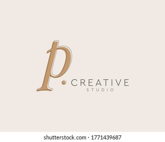 initial letter p watermark logo design