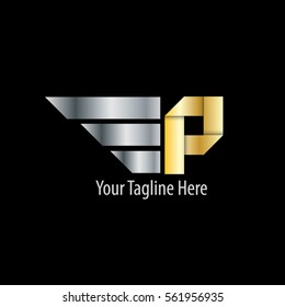 Initial Letter P With Wings Design Logo