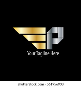 Initial Letter P With Wings Design Logo