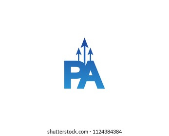 Initial Letter PA Arrow Chart Finance Business