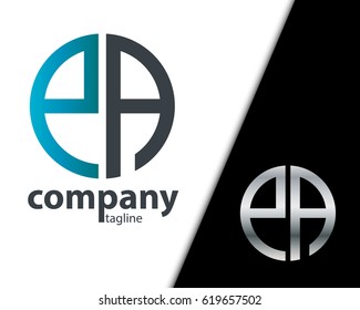 Initial Letter PA EA With Linked Circle Logo