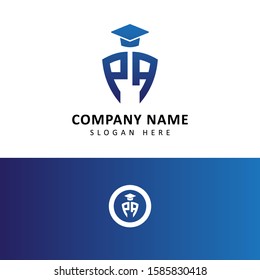 Initial letter PA. Education logo template - vector