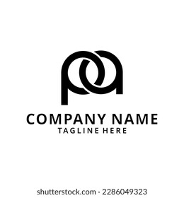 initial letter  PA  linked circle lowercase monogram logo