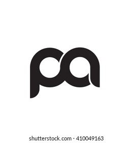 initial letter pa linked round lowercase monogram logo black