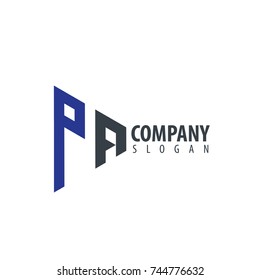 Initial Letter PA Linked Triangle Design Logo