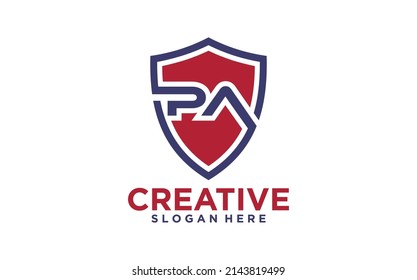 Elemento de plantilla de diseño de logotipo PA de carta inicial. icono PA de letra. Adecuado para logotipos empresariales y financieros aislados en fondo blanco