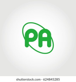 initial letter pa logo green on white background