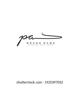 Initial Letter PA Logo - Handwritten Signature Logo