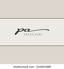 Initial Letter PA Logo - handgeschriebenes Signature-Logo