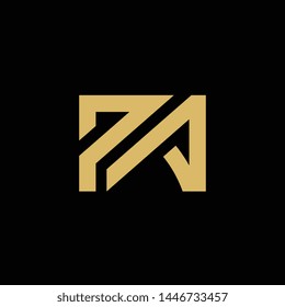 Initial Letter PA Logo Icon, Elegant Design Concept, Gold on Black Background - Vector