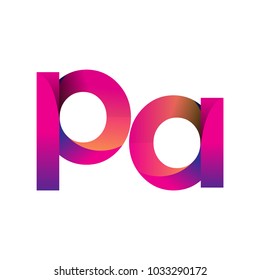 Initial Letter PA Logo Lowercase, magenta and orange, Modern and Simple Logo Design.
