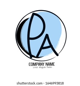 Vektorillustration des PA-Logos mit Anfangsbuchstaben