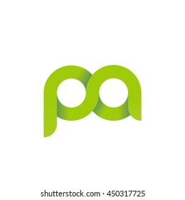 initial letter pa modern linked circle round lowercase logo green
