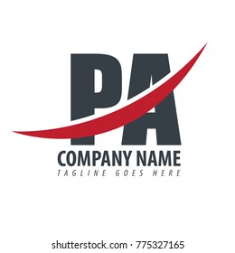 Initial Letter PA Overlapping Logo