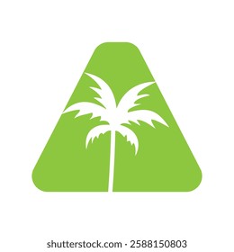 Initial Letter A Palm Logo Design Vector Template