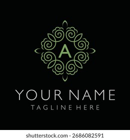 Initial Letter A Pattern Leaves Organic for to Cosmetics and Beauty Logo Design Inspiration