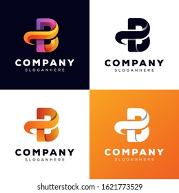 Initial letter PB / B collection logo style vector template