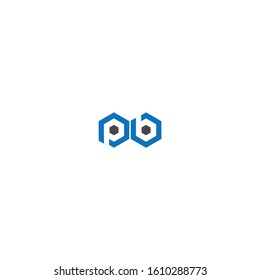 Initial letter PB hexagon cool modern logo