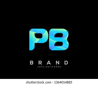 Initial letter PB logo with colorful background, letter combination logo design for creative industry, web, business and company. - Vector