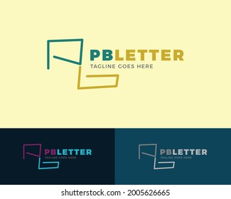 Diseño de plantilla de logotipo PB de carta inicial