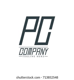 Initial Letter Pc Design Logo Template Stock Vector (Royalty Free ...