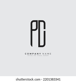 Initial Letter PC Logo - Simple Business Logo for Alphabet P and C