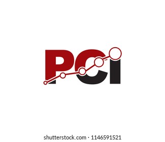 Initial Letter PCI Chart Statistic Icon Vector Logo Template Illustration Design