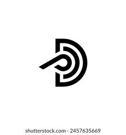 Initial letter PD or DP line logo design vector illustration