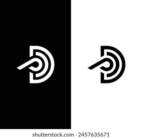 Initial letter PD or DP line logo design vector illustration