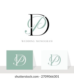 Letra inicial PD DP logotipo design vetor ilustração para casal, casamento e negócios