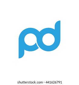 initial letter pd linked round lowercase logo blue