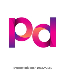 Initial Letter PD Logo Lowercase, magenta and orange, Modern and Simple Logo Design.