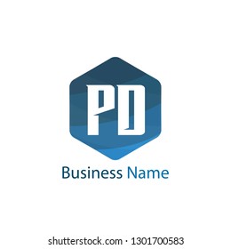 Initial letter PD Logo Template Design