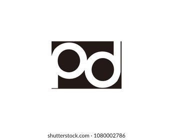 Initial letter pd lowercase logo black and white