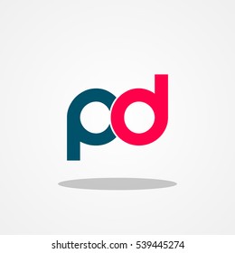 Initial letter PD lowercase logo design template navy magenta