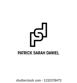 Initial Letter PD or PSD Logo Design Inspiration