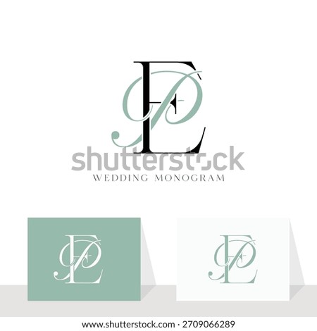 Initial letter PE EP logo design vector illustration for couple, wedding, and business
