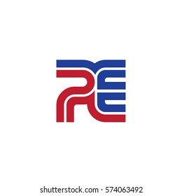 Initial Letter PE Linked Design Logo