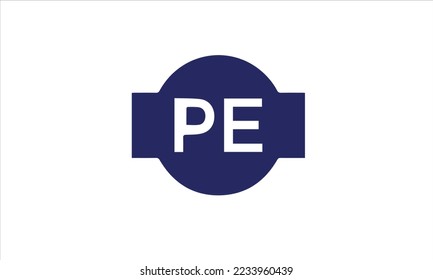 initial letter pe linked round lowercase monogram logo 