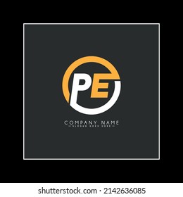 Initial Letter PE Logo - Simple Business Logo for Alphabet P and E