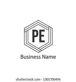 Initial Letter PE Logo Template Design