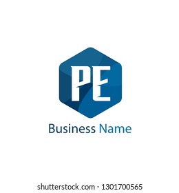 Initial letter PE Logo Template Design