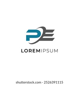 Initial Letter PE Logo Template Design	